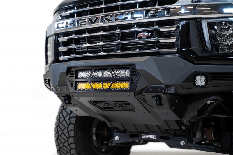 Chevrolet 2500 Front Bumper - Addictive Desert Designs - Bomber - Hammer Black with Satin Black Panels - `20-`27